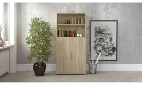 Bibliotecă modulară cu aspect de lemn de stejar 89x189 cm Prima – Tvilum