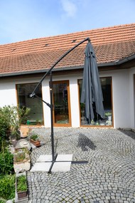 Umbrela de gradina pliabila SOLASI 250x250 cm, grafit
