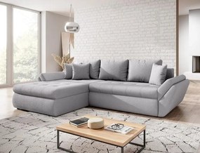 Colțar extensibil dumonde cu ladă de depozitare si sezut confortabil din spuma high-density, Loana Euphoria Dove 270x185 cm