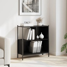 vidaXL Bibliotecă, negru, 72x28x77,5 cm, lemn prelucrat