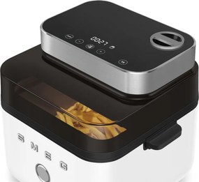 Friteuza cu aer cald Smeg Collezione AFC01WHMAU, 1450 W, 7,3 l, 40-200 °C, 7 programe, Mod dublu, Comandă tactila, Timer, LED, Alb