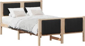 vidaXL Cadru de pat Maro și negru 120 x 200 cm Lemn masiv de pin