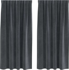 vidaXL Perdele opace 2 pcs Gri deschis 140 x 175 cm Catifea