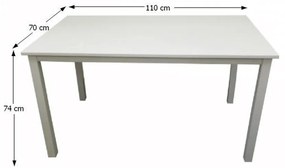 Zondo Masă de sufragerie 110 cm Astre (alb). 1015234