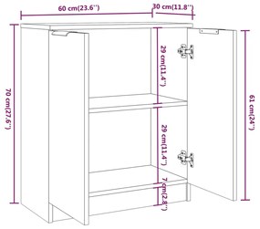 Servanta, stejar sonoma, 60x30x70 cm, lemn prelucrat 1, Stejar sonoma