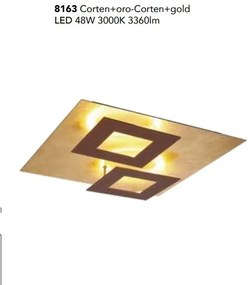 Plafoniera LED design ambiental DALIA Corten/ gold