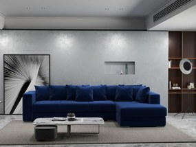 Colțar extensibil dumonde cu ladă de depozitare si sezut confortabil din spuma high-density, Gloria Royal Blue II 320x183 cm
