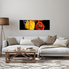 Tablou - ardei în apă (cu ceas) (90x30 cm)