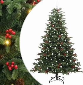 vidaXL Brad de Crăciun artificial Verde 240 cm PVC și metal și plastic