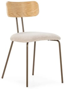 Scaun de dining bej/în culoare naturală tapițat Olimpia – MOME