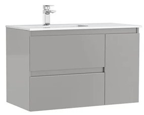 MOBILIER DAILY 90X46X56.5 GALET LUCIOS, 2 SERTARE+1 USA,CU LAVOAR Gri lucios