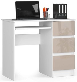 Masă PC Benicio  (Alb + cappuccino lucios) (D). 1069908
