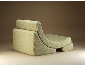 Fotoliu de copii verde cu tapițerie din țesătură bouclé Moon – Wigiwama