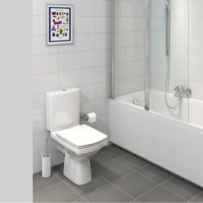 Set vas wc, Cersanit, Easy New, stativ, alimentare verticala, rimless cu rezervor si capac soft-close si easy off inclus