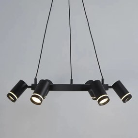 Lustra LED suspendata cu 6 spoturi directionabile, Laser negru