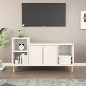 Comoda TV, alb, 100x35x55 cm, lemn prelucrat