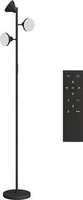 HOMCOM Lampă de Podea cu 3 Capete Reglabile Independent Φ25x170 cm Negru | Aosom Romania