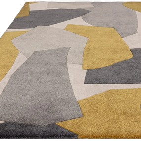 Covor galben ocru/gri handmade din fibre reciclate 160x230 cm Romy – Asiatic Carpets
