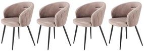 Set 4 scaune K430 velvet bej