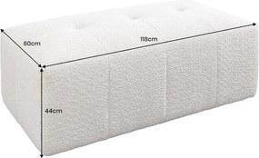 Taburetele/ Suport pentru picioare ROYAL 120cm boucle bej sampanie