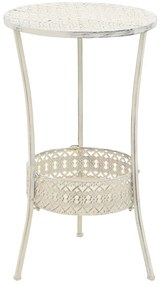 vidaXL Masă bistro în stil vintage rotundă, alb, 40x70 cm, metal