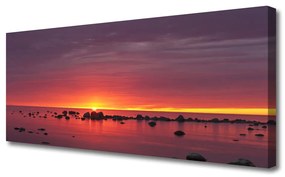 Tablou pe panza canvas Sea Sun Peisaj Galben Gri