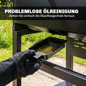 Outsunny Grătar pe gaz 9 KW 3 arzătoare Cărucior BBQ din oțel inoxidabil incl masă laterală rabatabilă suport pentru condimente raft inferior 6 cârlige | Aosom Romania