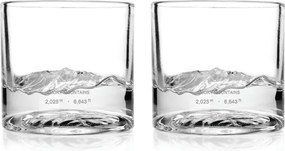 Set pahare pentru whisky LIITON 1009931 Smoky Mountain, 230 ml, 2 buc, Fund 3D Great Smoky Mountain, Transparent
