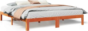 vidaXL Cadru pat fără saltea, maro ceruit, 160x200 cm, lemn masiv pin