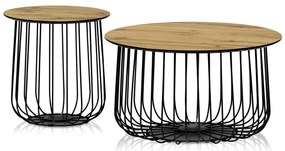 Set 2 măsuțe de cafea Adelantarla (stejar sălbatic). 1121138