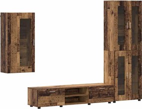 vidaXL Set comodă TV cu sertar cu raft FLORIN Lemn vechi Lemn compozit