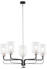 Jupiter 1884 - Lustră pe tijă CERES 5xE27/15W/230V, crom mat/negru