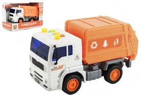 Mașină de gunoi plastic 19cm, pe baterii cu sunet