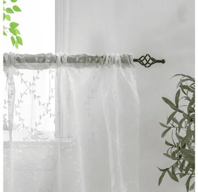 Perdea alba VINTORA cu model de frunze 140x250 cm Agatat: Inele metalice