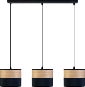 Lustră pe cablu ALBA 3xE27/15W/230V negru/maro