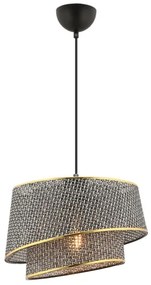 Lustră pe cablu BARETTE 1xE27/60W/230V gri/auriu