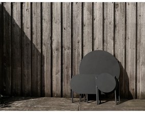 Masă de dining neagră rotundă din metal ø 70 cm Disc – Zone