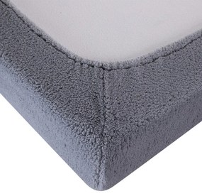 Cearceaf elastic cu blăniţă SHERPA, gri 90 x 200 cm