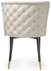 Scaun tapitat Modena bej picioare silver - H86 cm