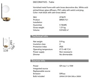 Veioza, Lampa de masa design minimalist BIRDS TL1