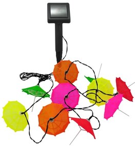 Șir solar LED 10xLED/1,2V 300mAh 3,8m IP44 pentru umbrele