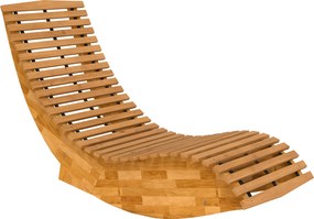 Outsunny Șezlong din lemn de acacia pliabil, ergonomic, șezlong de grădină cu formă în S și design cu lamele 60 x 156 x 77 cm | Aosom Romania