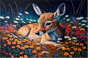 Tablou - Cerb pictat (90x60 cm)