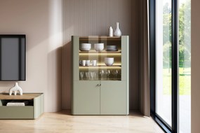 Vitrină cu două uși Elivo 100 cm - eucalipt / stejar baltic dune