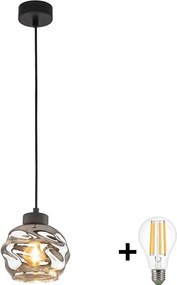 Lustră LED pe cablu ZULIA 1xE27/15W/230V negru/negru fumuriu