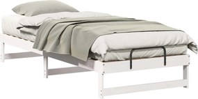 vidaXL Cadru de pat Alb 80 x 220 cm Lemn de pin masiv