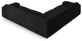 Colțar negru cu tapițerie din țesătură bouclé (cu colț variabil/în formă de ”L”) Molino – Micadoni Home