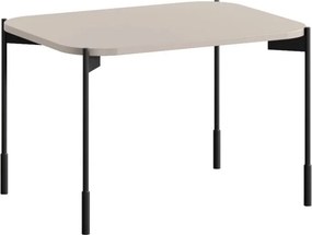 Măsuță de cafea Sonatia 60 cm cu picioare metalice dreptunghiulară - cașmir