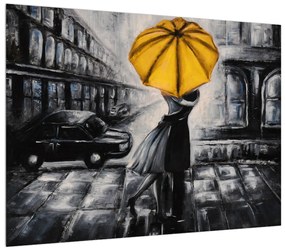 Tablou cu preche îndrăgostită sub umbrelă (70x50 cm), în 40 de alte dimensiuni noi