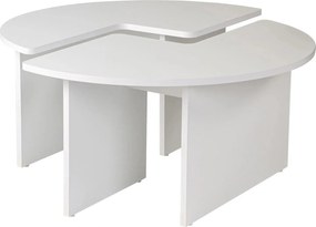 Masuta cafea MOIRA, alb natural, PAL, 90x90x41 cm